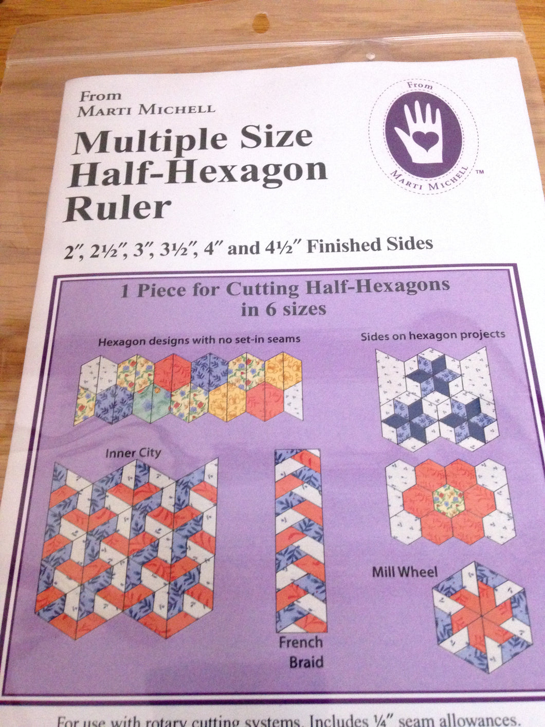 Multiple Size Half-Hexagon Template