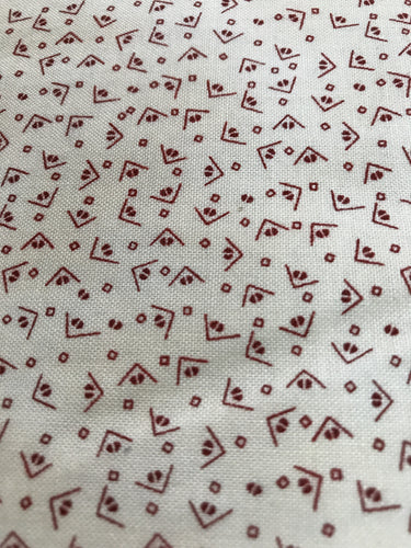 Cream/Red Shirting Fabric Bluehill Fabrics