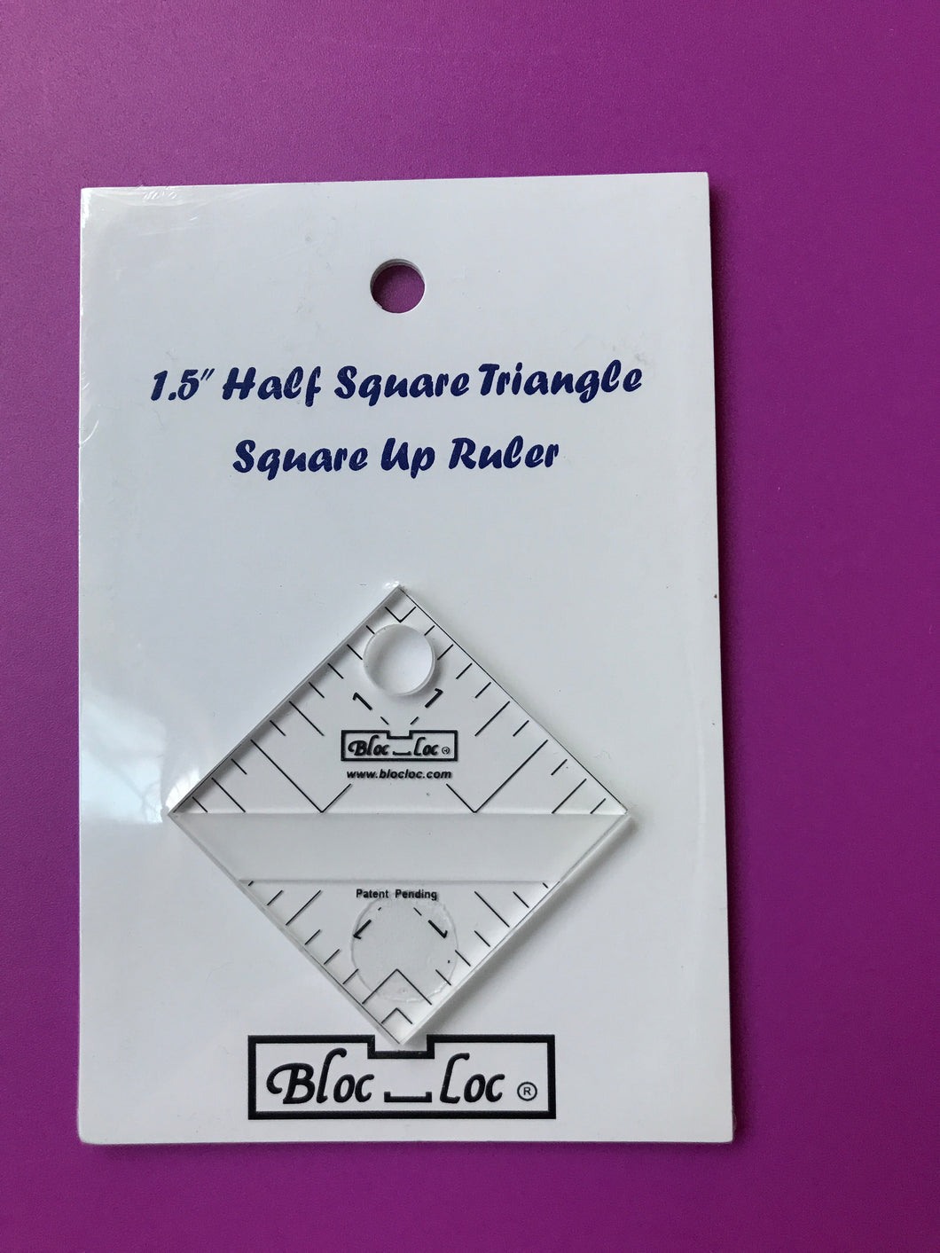 Bloc Loc~2.5 Half Square Triangle Ruler, Acrylic Ruler
