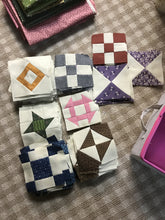 95x95 Frisson Quilt in progress from Jack Squares Studio tan background with civil war repros